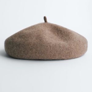 ZARA brown wool beret